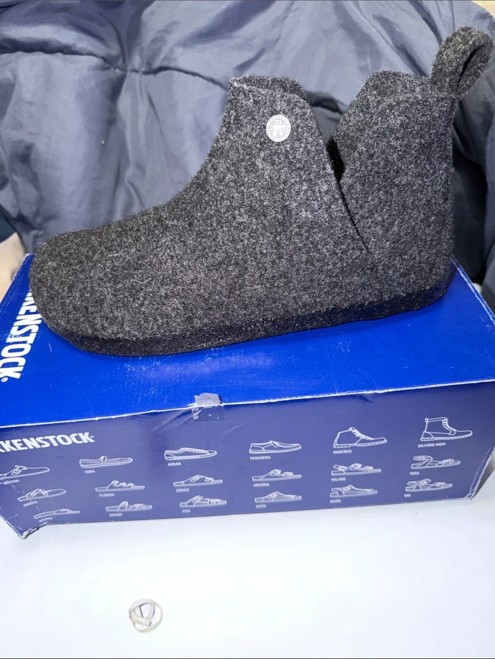 Birkenstock Unisex EU42 L11.0 M9.0 Anthracite Wool Chelsea-Style Slip-On Boots